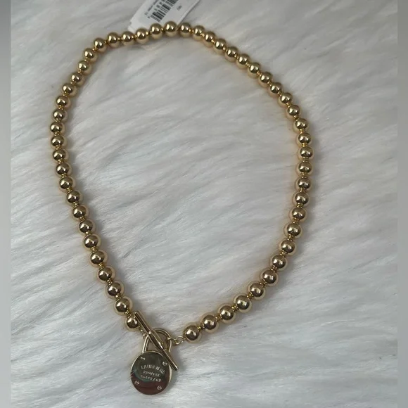 Lauren Ralph Lauren Gold-Tone Logo Beaded 17" Collar Necklace - Picture 5 of 5